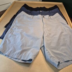 Set Of 3 - Banana Republic Men's Hybrid Shorts - Black, Navy & Gray  3283-5/12
